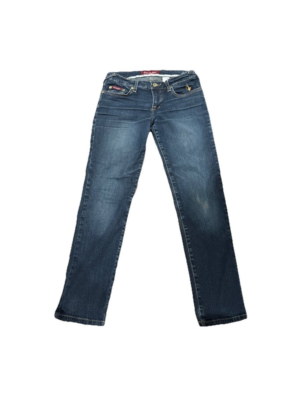 Baby Phat Medium Wash Bootcut Women’s Size 7 Y2K Logo 5 Pocket Gold  Plate Jeans